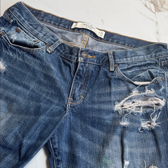 Y2K Abercrombie & Fitch Distressed Bootcut Emma Jeans Sz 8R Trendy - Picture 3 of 12